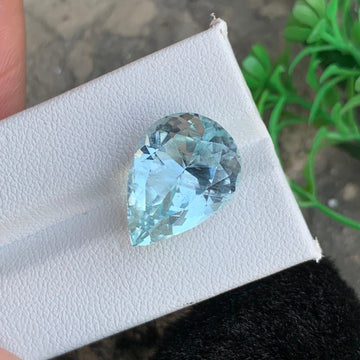 12.30 Carats Light Blue Aquamarine Gemstone, Natural Aquamarine with Pear shape
