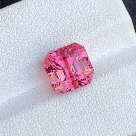 Pink Rubellite Tourmaline Gemstone – 4.15 Carats Asscher Cut from Afghanistan