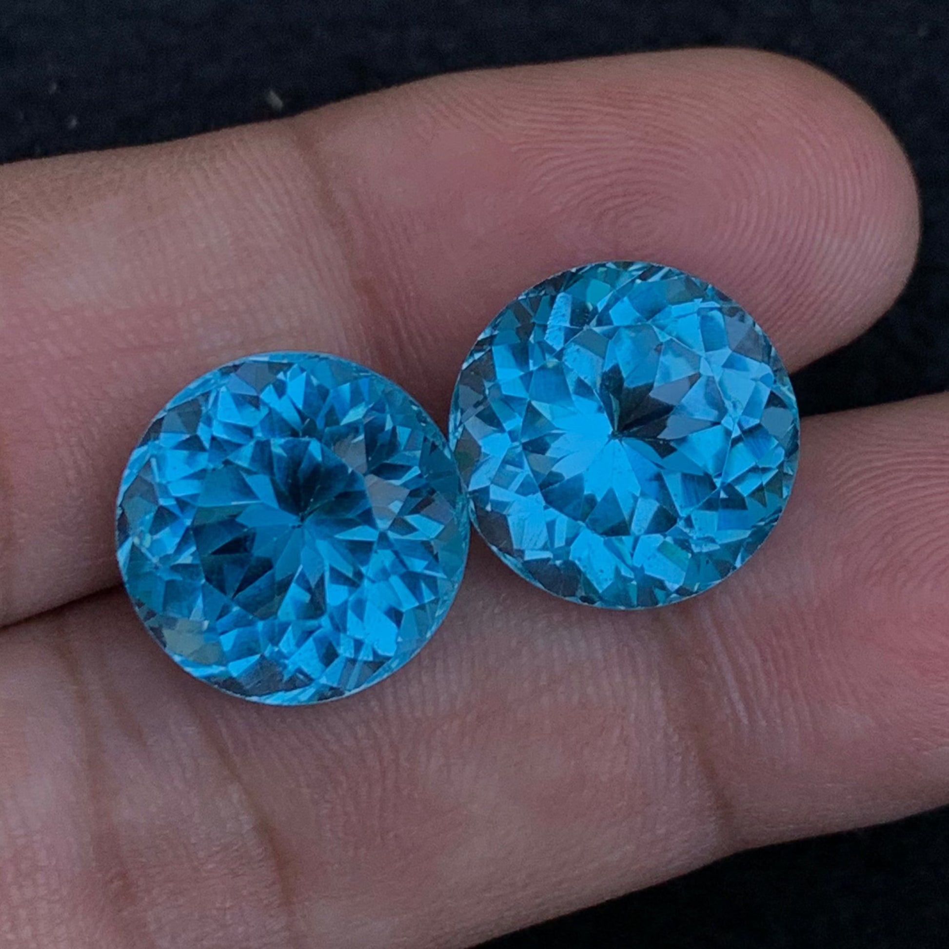 blue topaz gems pair