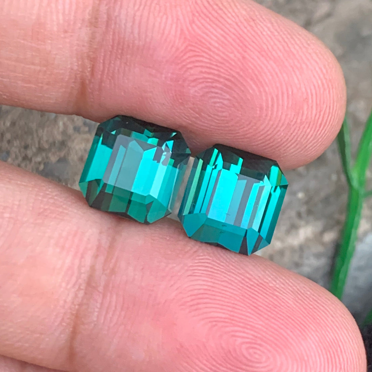 Bluish Green Tourmaline pair
Bluish Green Tourmaline earrings
