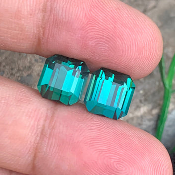 Bluish Green Tourmaline pair
Bluish Green Tourmaline earrings