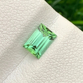 0.80 Carat Seafoam Green Tourmaline – Baguette Cut, Natural Afghan Gemstone