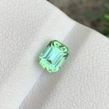 Seafoam Green Tourmaline from Afghanistan, Emerald Cut 0.75 Cts