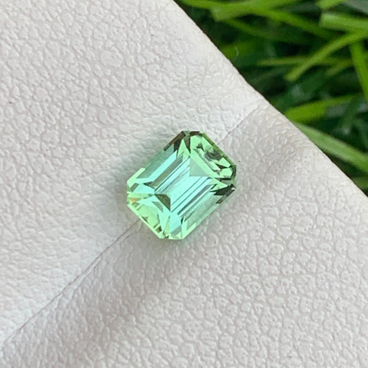 Seafoam Green Tourmaline from Afghanistan, Emerald Cut 0.75 Cts