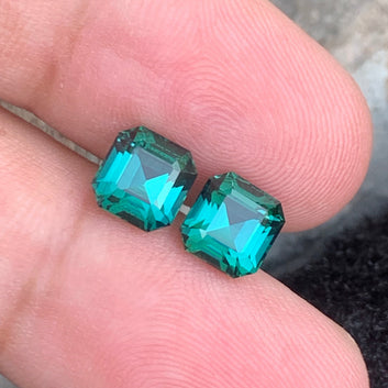 Bluish Green Tourmaline pair
Bluish Green Tourmaline earrings