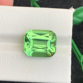 10.17 Carats Attractive Green Peridot Gemstone with Cushion Shape from Pakistan