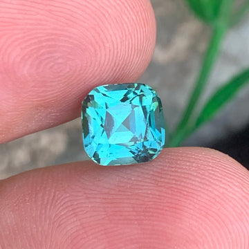 3.16 Carats Fine Lagoon Tourmaline Gemstone with Cushion Cut from Afghanistan