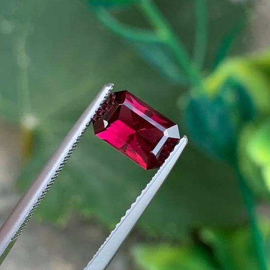 Pinkish Red Garnet from Malawi, Emerald Cut 2.00 Cts