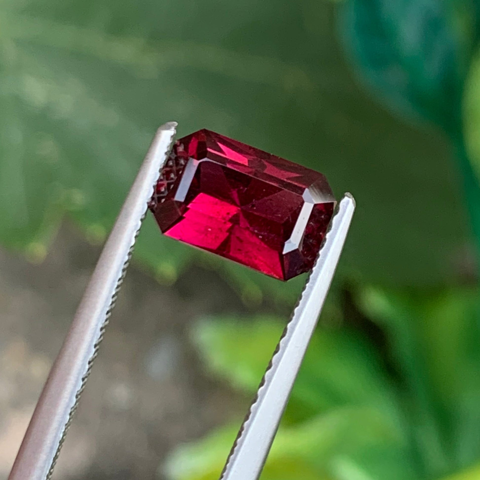 Pink red garnet