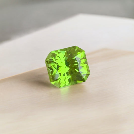 Beautiful Green Peridot Gemstone, Fancy Cut 2.45 Carats