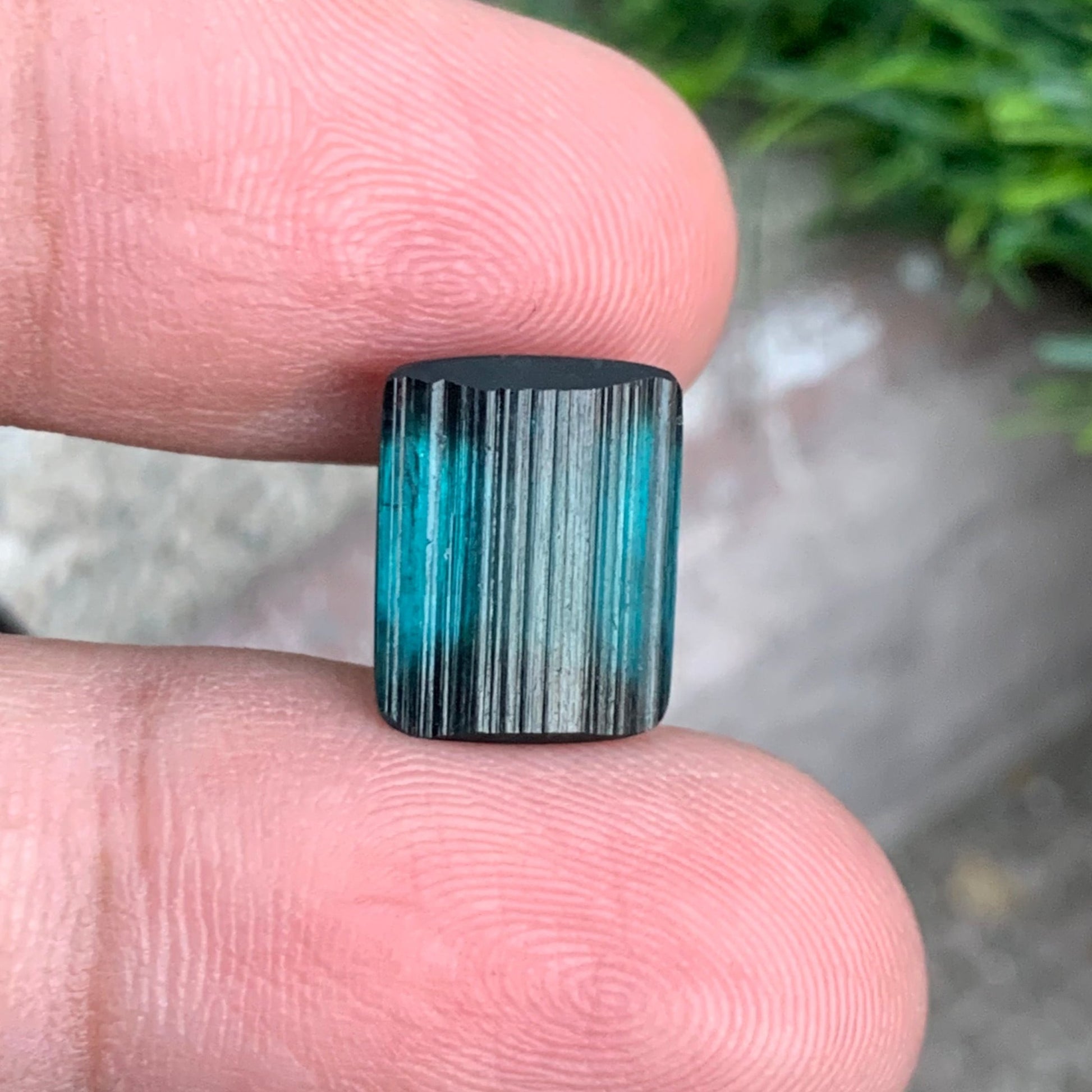 Greenish Blue tourmaline cabochon