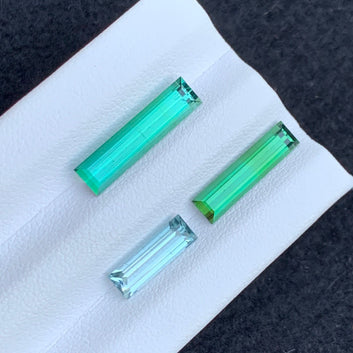 5.05 Carats Green Tourmaline Lot for Jewelry, Baguette Shape Tourmaline Lot