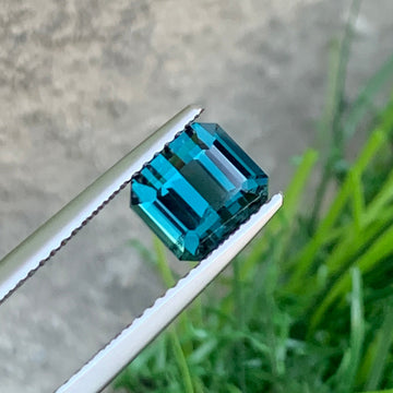 Blue Tourmaline from Afghanistan, Emerald Cut 1.80 Cts