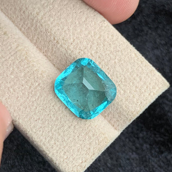 7.00 Carats Fine Quality Seafoam Blue Tourmaline Gemstone from Afghanistan with Cushion Cut