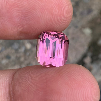 6.42 Carats Natural Neon Pink Tourmaline – Cushion Cut | Afghan Pink Tourmaline