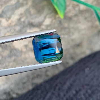 Dark Ink Blue Tourmaline 3.30 Carats – Cushion Cut Gemstone from Afghanistan