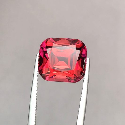 Pink Rubellite Tourmaline Gemstone – 7.95 Carats Cushion Cut with Certificate