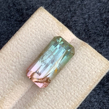 11.10 Carats Glamorous Bicolor Tourmaline Gemstone from Afghanistan with Scissor Cut
