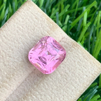4.87 Carats Baby Pink Tourmaline Gemstone with cushion cut, Afghan Pink Tourmaline
