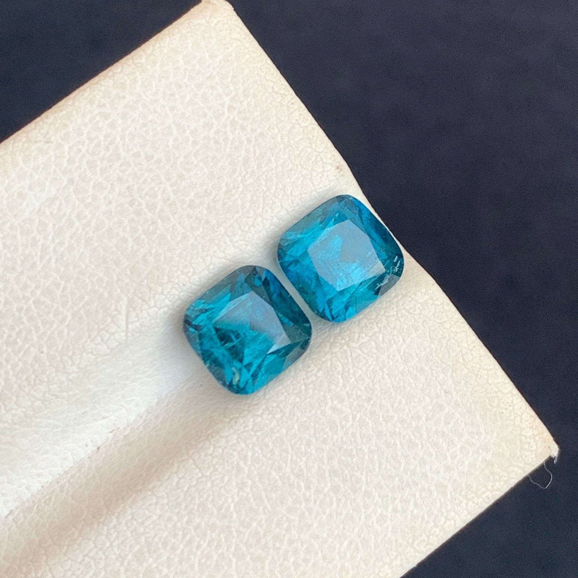 Ink Blue tourmaline Pair