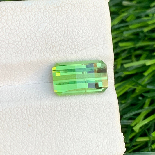 3.30 Carats Apple Green Tourmaline, Mint Green Tourmaline Pixel Shape