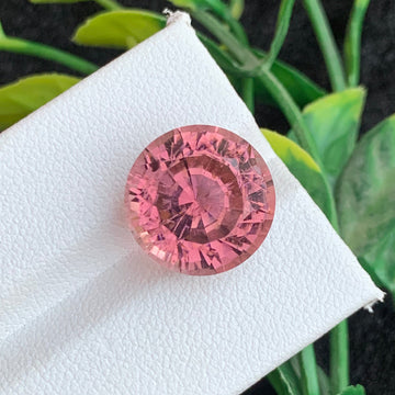 13.65 Carats Pinkish Peach Tourmaline from Afghanistan with Round shape
