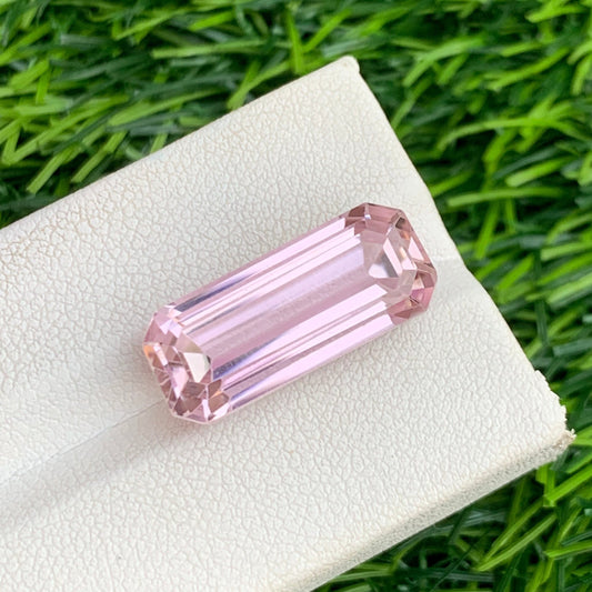 17.00 Carats Faceted Pink Kunzite, Kunzite Stone Emerald Shape- 20.82x8.91 MM