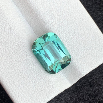 5.10 Carats Greenish Seafoam Tourmaline Gemstone with Cushion Shape from Afghanistan