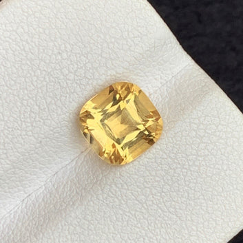 Yellow Citrine from Brazil, Cushion Cut 1.75 Cts