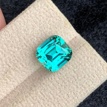 4.86 Carats Attractive Lagoon Tourmaline Gemstone with fine Cushion Cut from Afghanistan