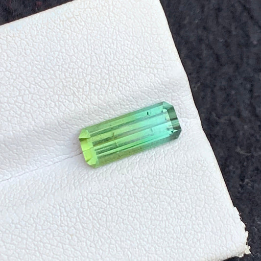 1.80 Carats Loose Bicolor Tourmaline, Soft Bicolor Gemstone in Emerald Shape