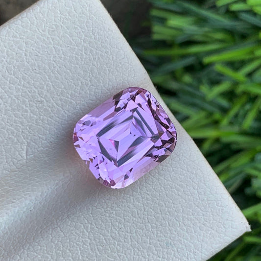 Faceted Natural Pink Kunzite, Cushion Cut 5.80 Carats