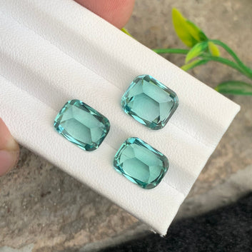 15.80 Carats Beautiful Loose Greenish Seafoam Tourmaline Set with Cushion Shape from Afghanistan