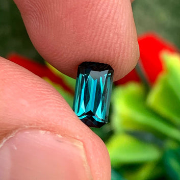 faceted ink blue tourmaline