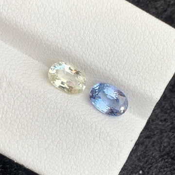 1.88 Carats Attractive Reverse Sapphire Gemstone Pair from Sri Lanka, Fine Oval Shape
