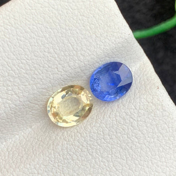 1.80 Carats Fine Quality Reverse Sapphire Gemstone Pair from Sri Lanka, Oval Shape
