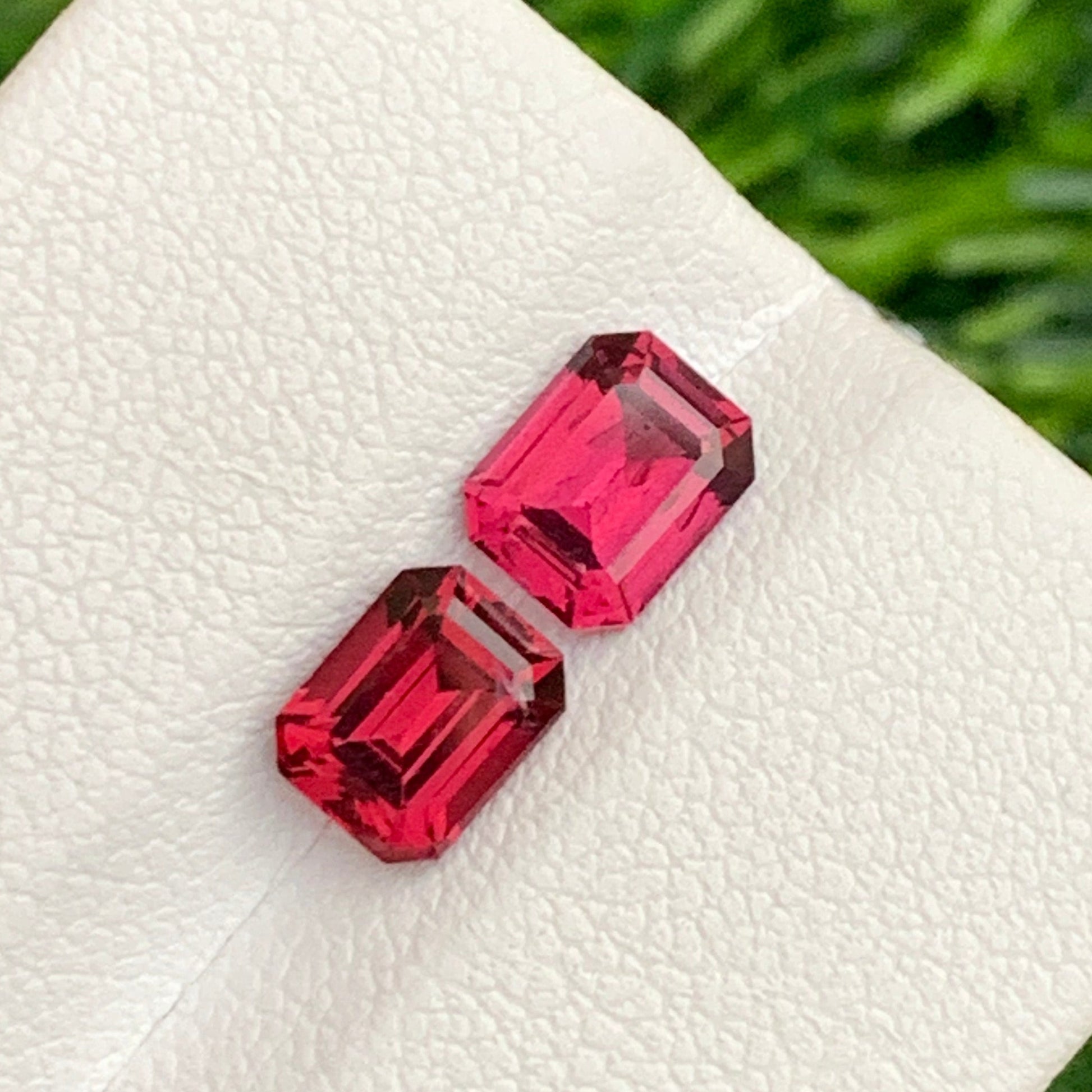 pinkish red garnet pair