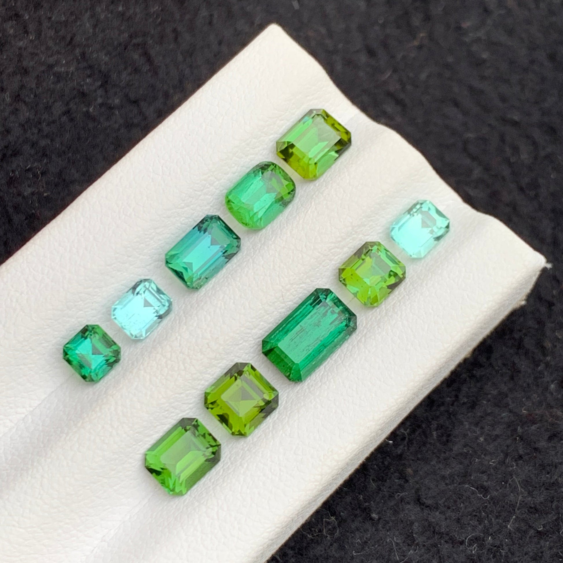 Emerald shape tourmaline lot