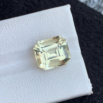 6.30 Carats Natural Golden Heliodore Gemstone, Cushion Cut