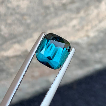 Buy 1.80 Cts Dark Ink Blue Tourmaline – Natural Cushion Cut Gem from Afghanistan