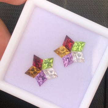 4.90 Carats Finest Quality Star Shape Earrings for Different Natural Stones