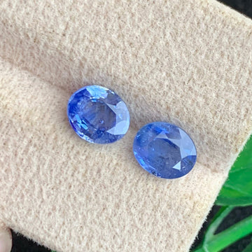 2.89 Carats Blue Sapphire Gemstone Pair, Oval Cut | Natural Sri Lankan Sapphire for Earrings