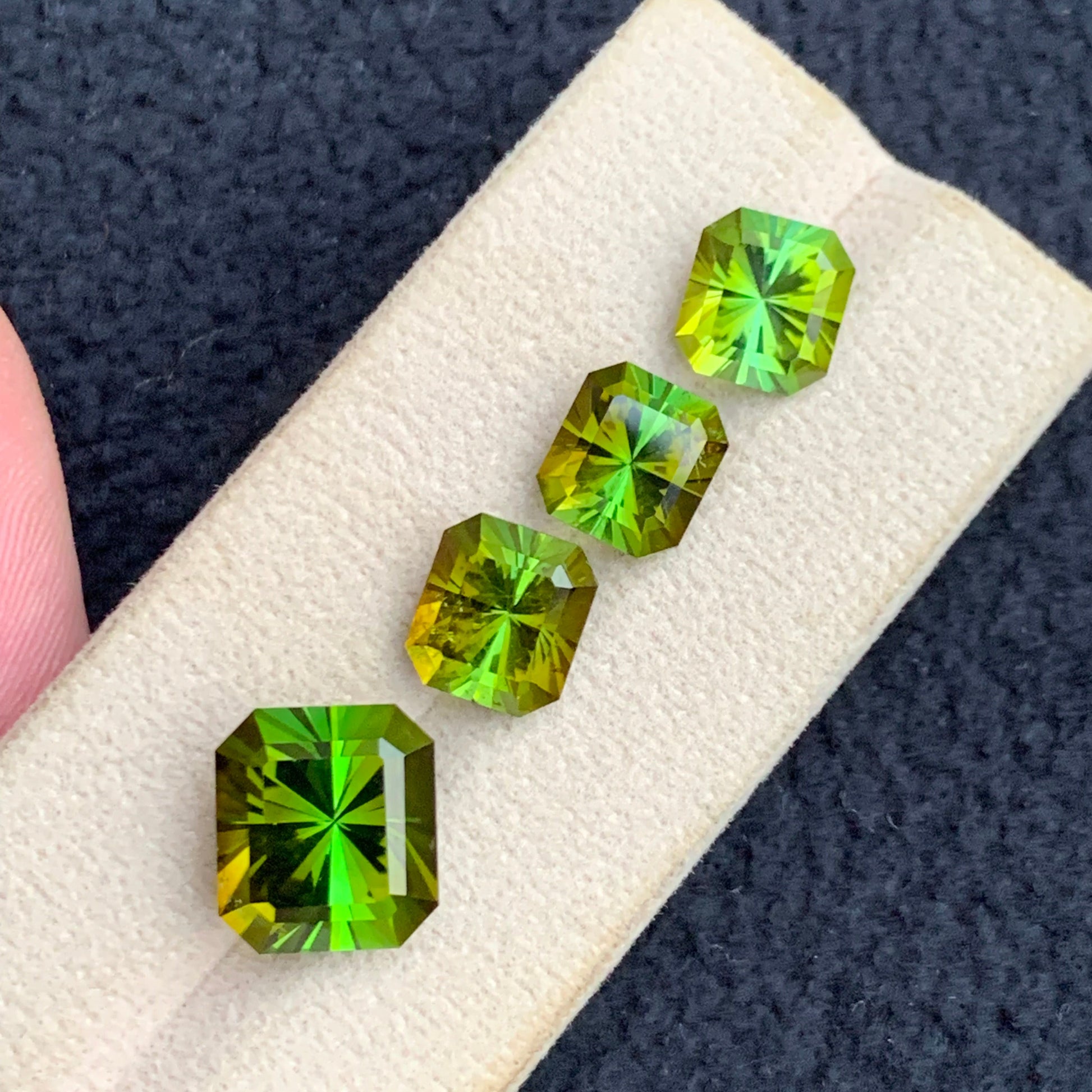 Investment Quality Afghan Green Tourmaline Gemstones
Emerald Cut Natural Forest Green Tourmaline Set