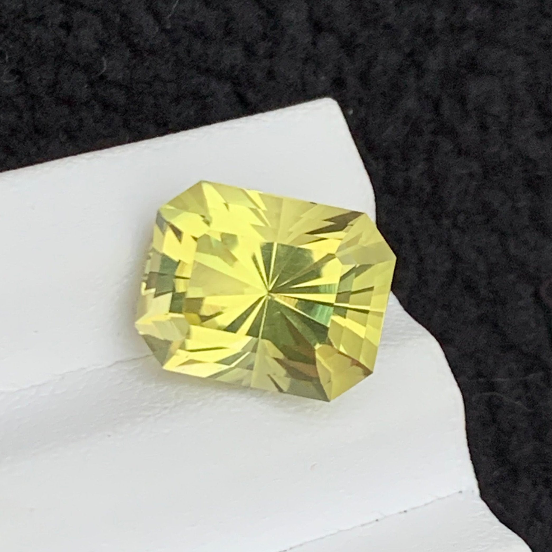 7.55 Carats Lemon Quartz | Fancy Emerald Cut Yellow Gemstone from