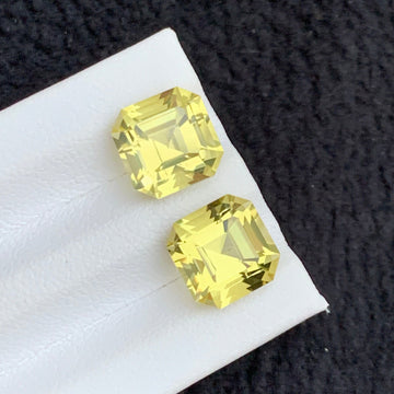 Lemon Quartz Pair
Lemon Quartz 9.45 Carats Asscher Cut Pair