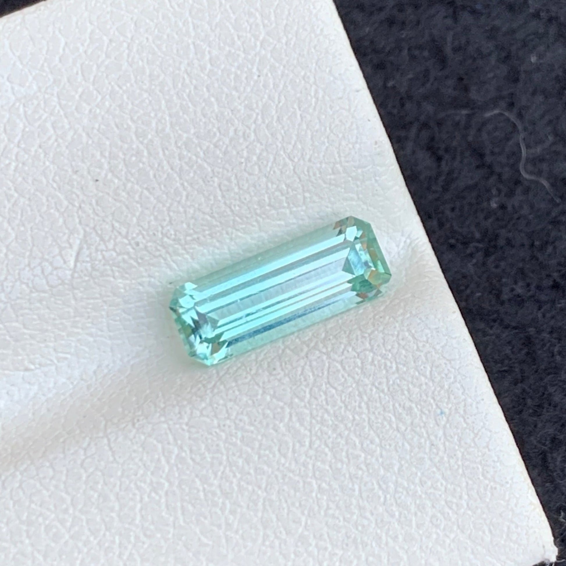 Light Seafoam Tourmaline Emerald Cut 1.40 ct – Top View – Onestep Gems