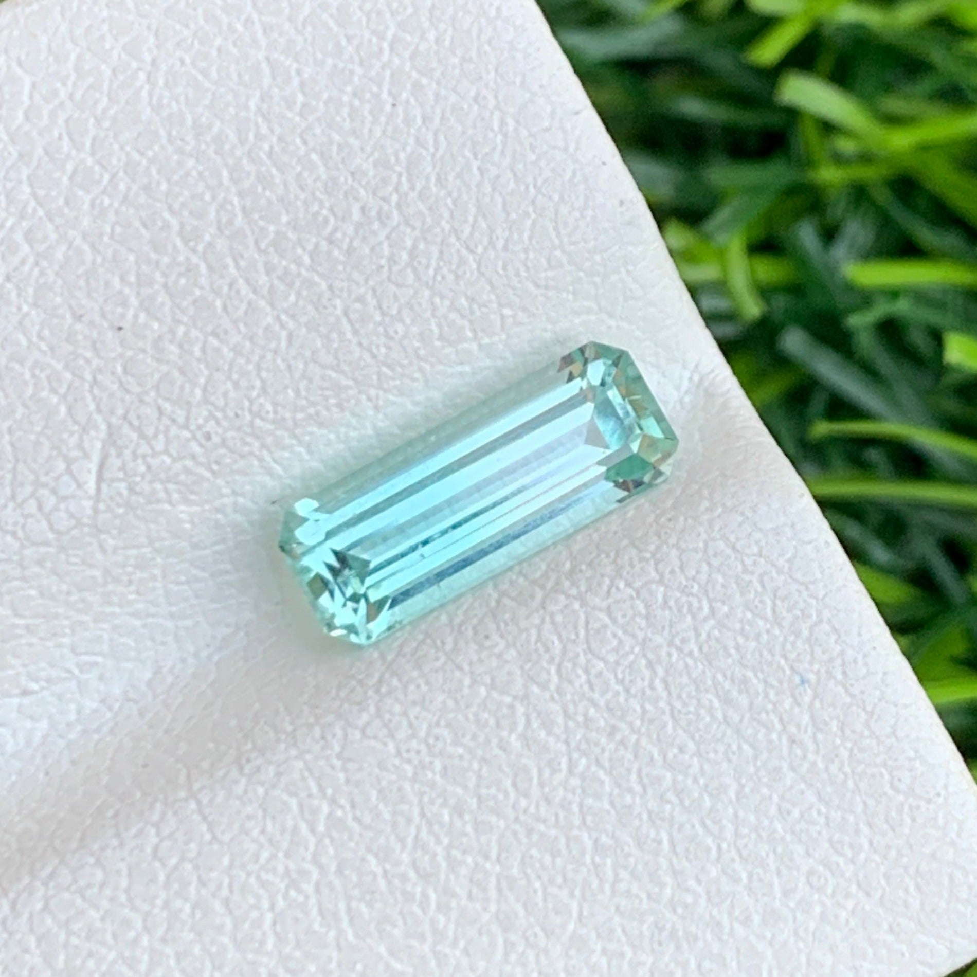 Light Seafoam Tourmaline Side Profile Emerald Cut – Onestep Gems