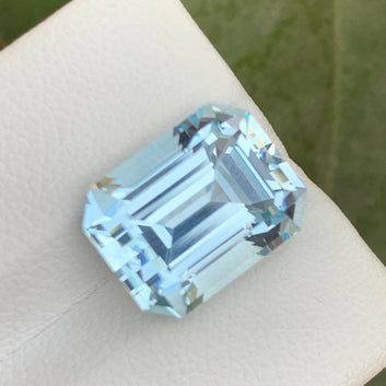 Light blue topaz gemstone
Emerald cut blue topaz