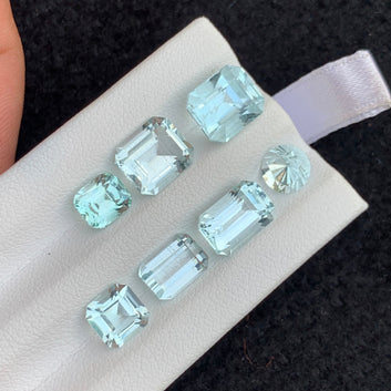Natural Aquamarine Lot 13.75 Carats – Mixed Shape Light Blue Gemstones for Jewelry | Onestep Gems USA