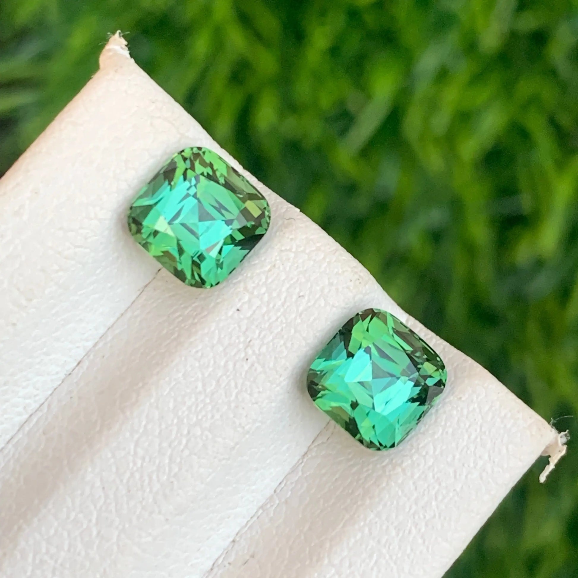 Loose Bluish Green Tourmaline Gemstone Pair Eye Clean